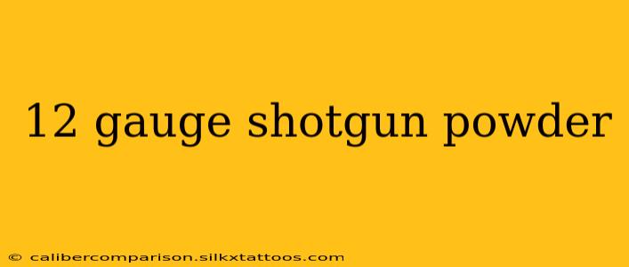 12 gauge shotgun powder