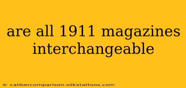 are all 1911 magazines interchangeable