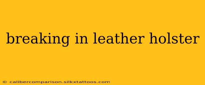 breaking in leather holster