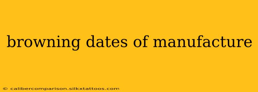 browning dates of manufacture