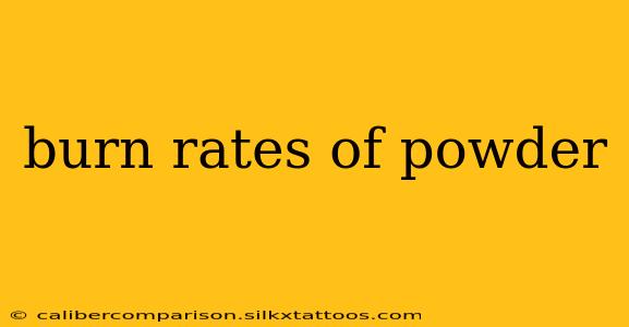 burn rates of powder