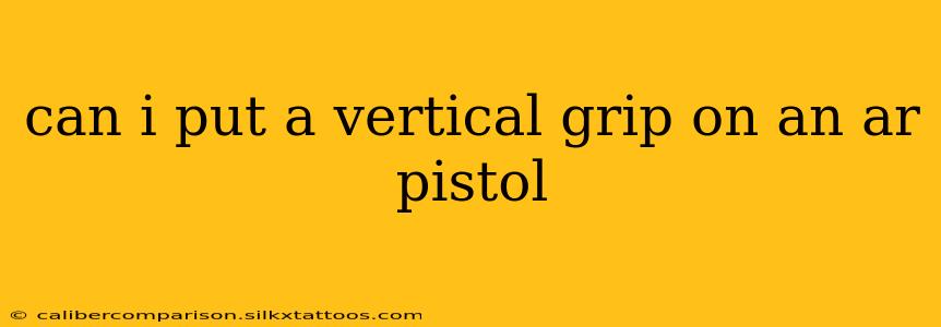 can i put a vertical grip on an ar pistol