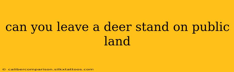 can you leave a deer stand on public land