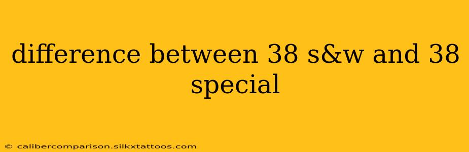 difference between 38 s&w and 38 special