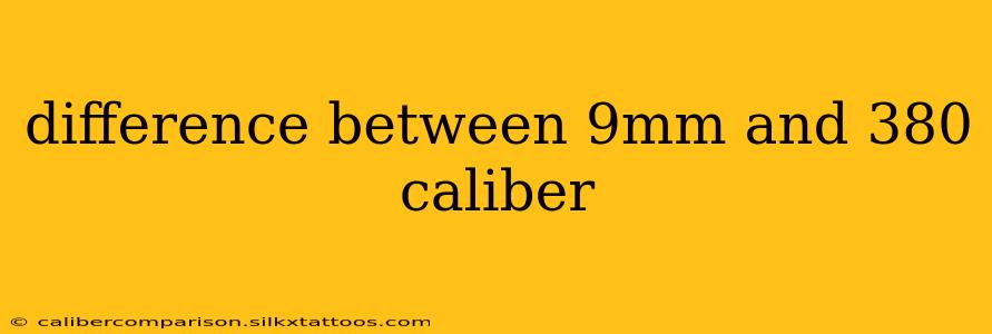 difference between 9mm and 380 caliber