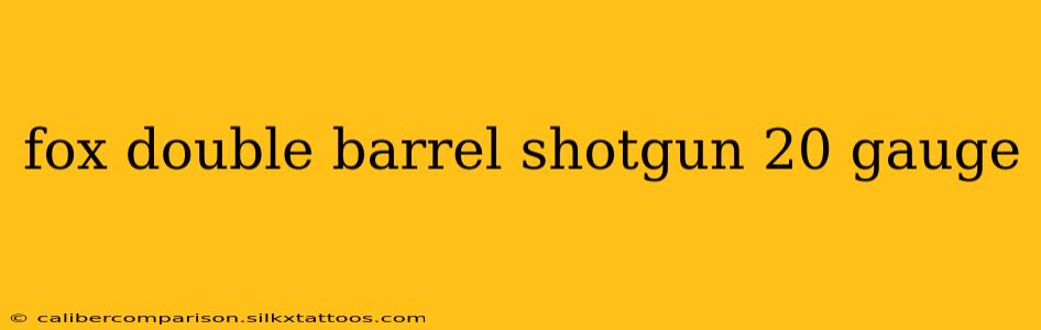 fox double barrel shotgun 20 gauge