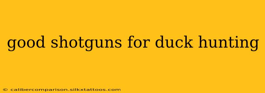 good shotguns for duck hunting