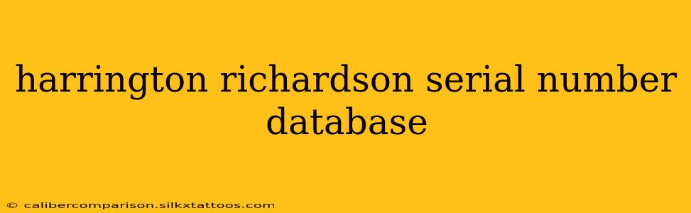 harrington richardson serial number database