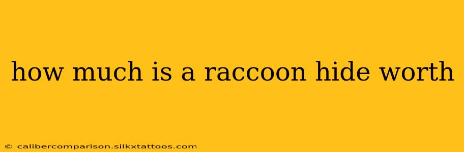 how much is a raccoon hide worth