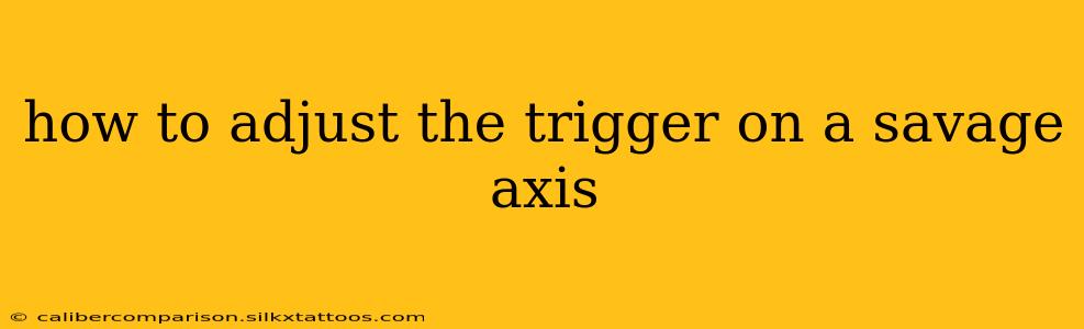 how to adjust the trigger on a savage axis