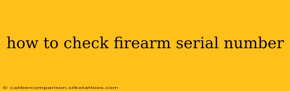 how to check firearm serial number