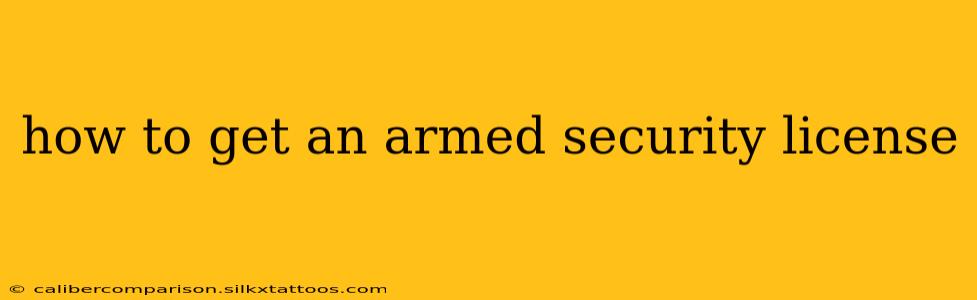 how to get an armed security license