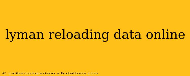 lyman reloading data online