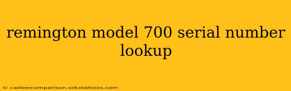 remington model 700 serial number lookup