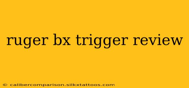 ruger bx trigger review