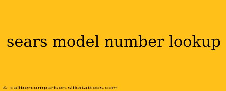 sears model number lookup