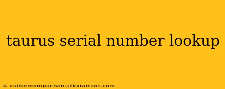 taurus serial number lookup