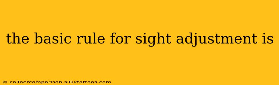 the basic rule for sight adjustment is