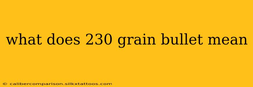 what does 230 grain bullet mean