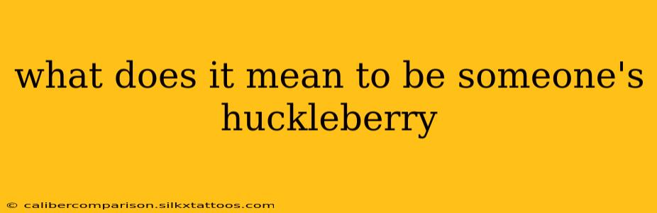 what does it mean to be someone's huckleberry